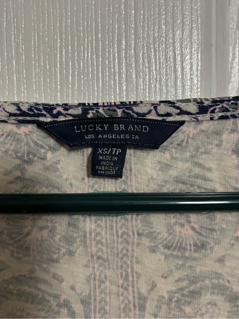 Lucky Brand Purple Floral-Paisley Tie Front Blouse Sz XS VGUC - Picture 2 of 3